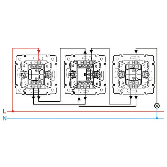 Схема подключения проходного выключателя с 2х мест: инструкция