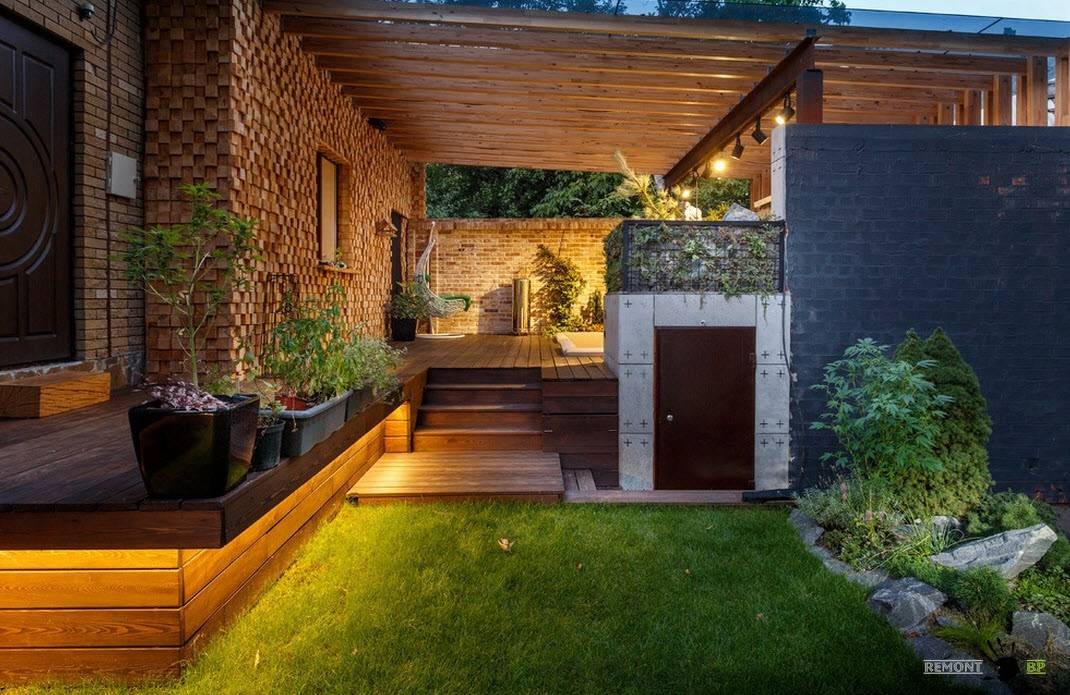 Ландшафтный дизайн перед домом (46 фото):  как сделать декор территории таунхауса хвойными растениями своими руками, дизайнерские решения для ландшафта