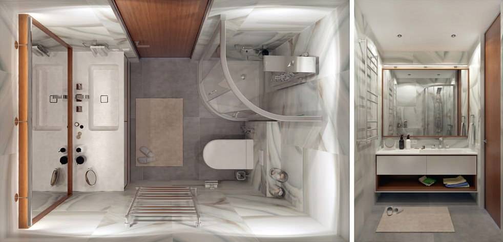 Дизайн маленькой ванной комнаты без туалета