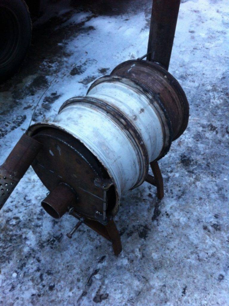 Как сделать печку из автомобильных дисков